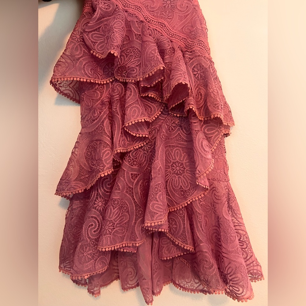PatBO Pink Lace Maxi Skirt